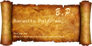 Barasits Palóma névjegykártya